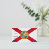 Visitenkarte mit Flagge von Florida, USA. (Stehend Vorderseite)