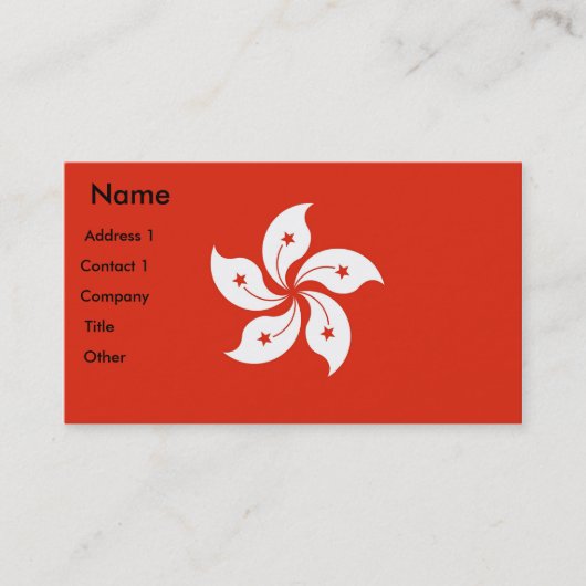 Visitenkarte mit Flagge von Hong Kong, China (Vorderseite)