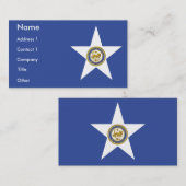 Visitenkarte mit Flagge von Houston, USA. (Vorne/Hinten)