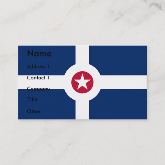 Visitenkarte mit Flagge von Indianapolis, USA (Vorderseite)