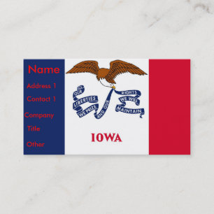 Visitenkarte mit Flagge von Iowa U.S.A.