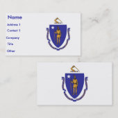 Visitenkarte mit Flagge von Massachusettes, USA. (Vorne/Hinten)