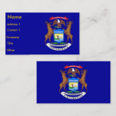 Visitenkarte mit Flagge von Michigan U.S.A. (Vorne/Hinten)