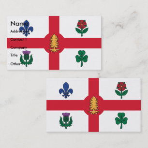 Visitenkarte mit Flagge von Montreal, Kanada