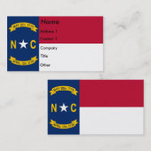 Visitenkarte mit Flagge von North Carolina U.S.A. (Vorne/Hinten)