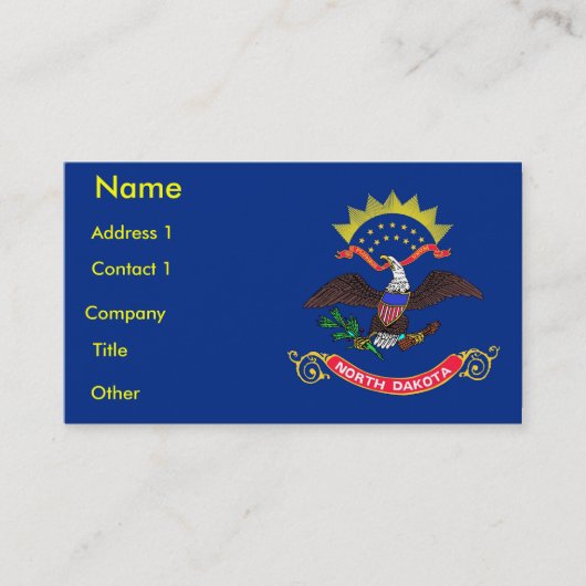 Visitenkarte mit Flagge von North Dakota U.S.A. (Vorderseite)