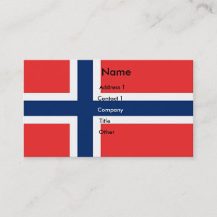 Visitenkarte mit Flagge von Norwegen