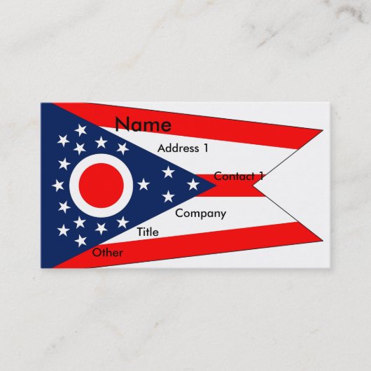 Visitenkarte mit Flagge von Ohio U.S.A. (Vorderseite)