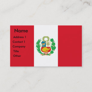 Visitenkarte mit Flagge von Peru