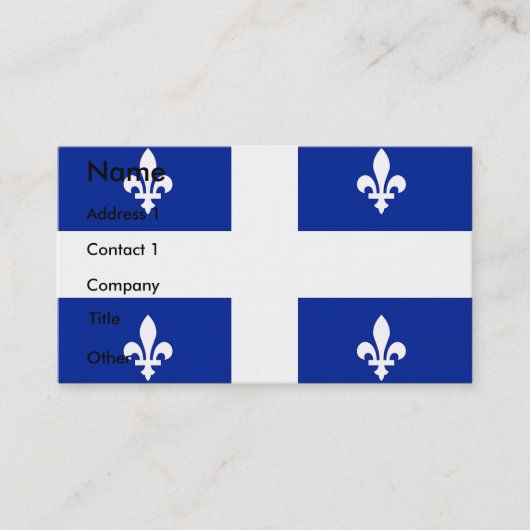 Visitenkarte mit Flagge von Quebec, Kanada (Vorderseite)