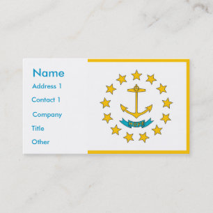 Visitenkarte mit Flagge von Rhode Island, USA