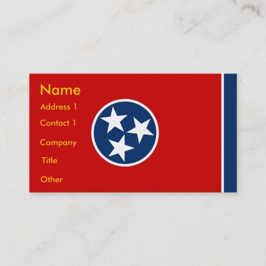 Visitenkarte mit Flagge von Tennessee U.S.A. (Vorderseite)