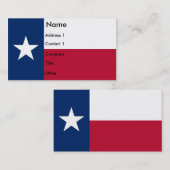 Visitenkarte mit Flagge von Texas U.S.A. (Vorne/Hinten)