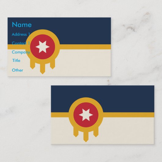 Visitenkarte mit Flagge von Tulsa, Oklahoma (Vorne/Hinten)