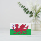Visitenkarte mit Flagge von Wales (Stehend Vorderseite)