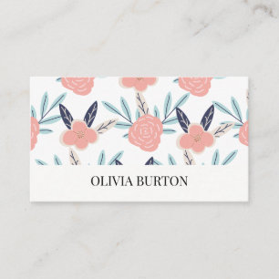 Visitenkarte mit floralem Wasserfarbenhintergrund