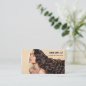 Visitenkarte mit Foto für Haarstylist (Stehend Vorderseite)