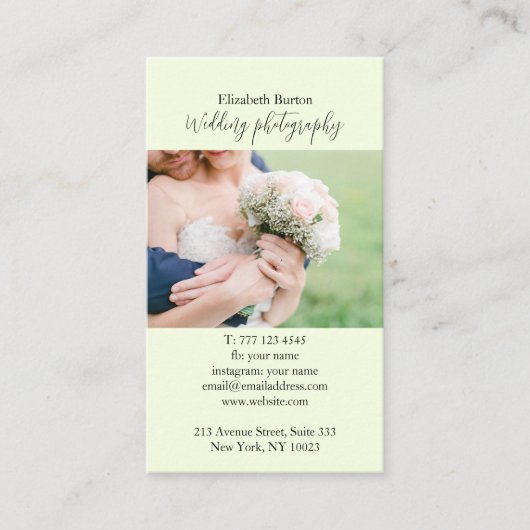 Visitenkarte mit Foto Hintergrund. (Vorderseite)