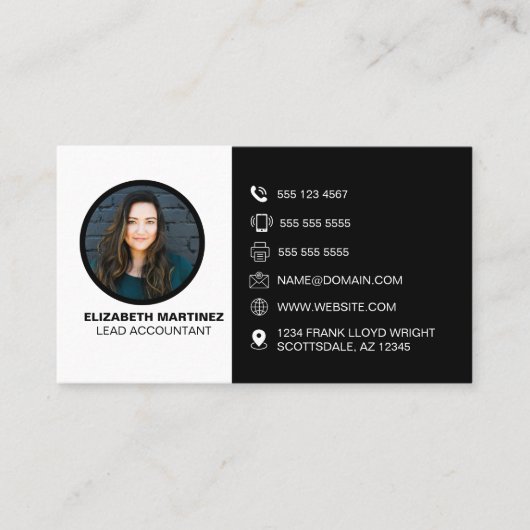 Visitenkarte mit Foto- und QR Code Generator (Vorderseite)