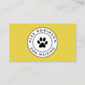 Visitenkarte mit gelbem Pfoten-Logo (Vorderseite)