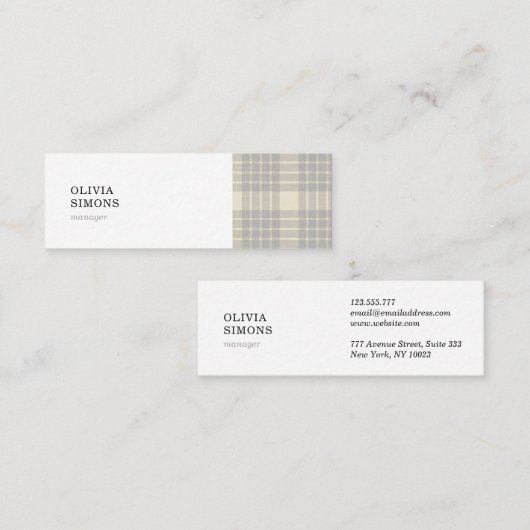 Visitenkarte mit Gingham-Muster (Vorne/Hinten)