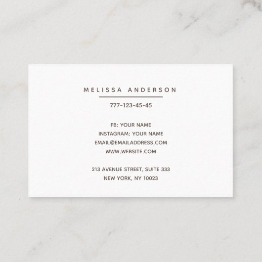 Visitenkarte mit holografischem Hintergrund. (Rückseite)