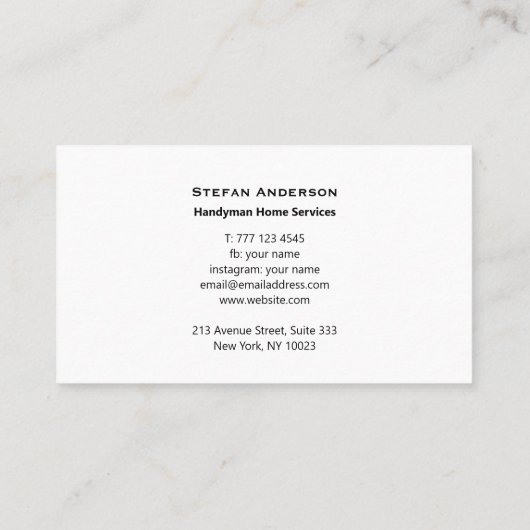 Visitenkarte mit Holzstruktur (Rückseite)