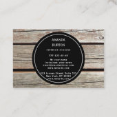 Visitenkarte mit Holzstruktur. (Rückseite)