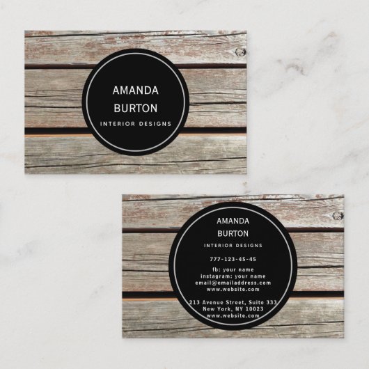 Visitenkarte mit Holzstruktur. (Vorne/Hinten)