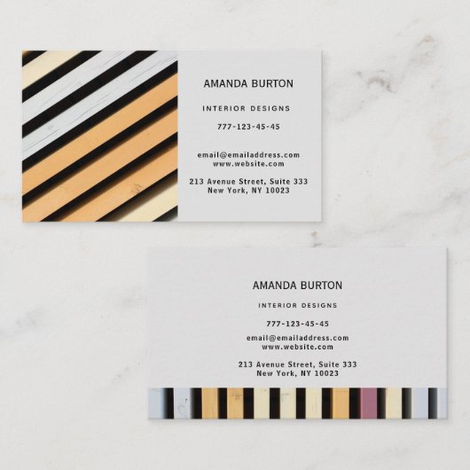 Visitenkarte mit Holzstruktur. (Vorne/Hinten)