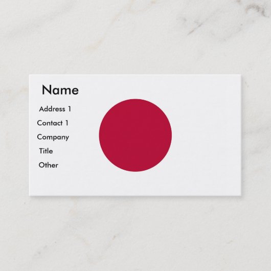 Visitenkarte mit japanischer Flagge (Vorderseite)