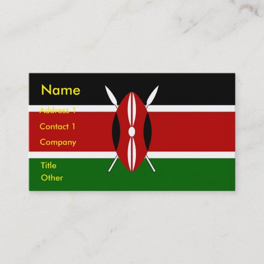 Visitenkarte mit kenianischer Flagge (Vorderseite)