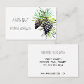 Visitenkarte mit Kiefernzapfen (Vorne/Hinten)