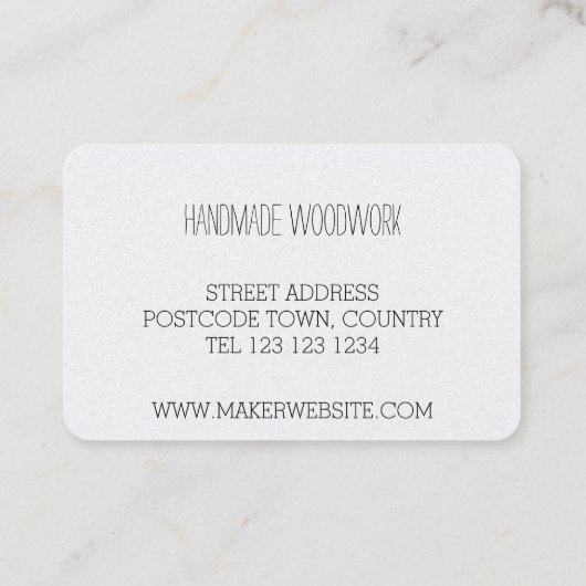 Visitenkarte mit Kiefernzapfen (Rückseite)