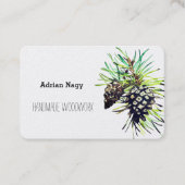 Visitenkarte mit Kiefernzapfen (Vorderseite)