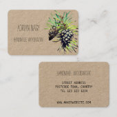 Visitenkarte mit Kiefernzapfen (Vorne/Hinten)