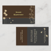 Visitenkarte mit kleinen Cremeblüten (Vorne/Hinten)