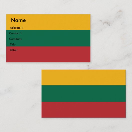 Visitenkarte mit litauischer Flagge (Vorne/Hinten)