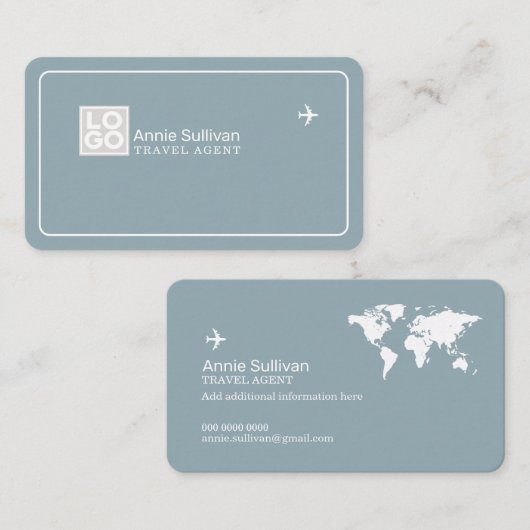Visitenkarte mit Logo eines Reisebüros (Vorne/Hinten)