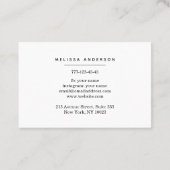 Visitenkarte mit Monogramm im einfachen Stil. (Rückseite)