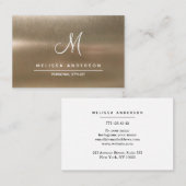 Visitenkarte mit Monogramm im einfachen Stil. (Vorne/Hinten)