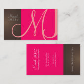 Visitenkarte mit Monogramm in Retro-Farben (Vorne/Hinten)