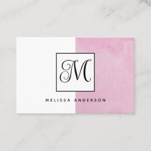 Visitenkarte mit Monogramm und Hintergrund.