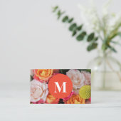 Visitenkarte mit Monogramm und Hintergrund. (Stehend Vorderseite)