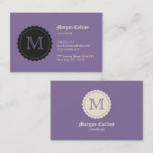 Visitenkarte mit Monogramm und Siegel (Vorne/Hinten)