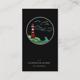 Visitenkarte mit nautischem Leuchtturm-Logo