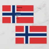 Visitenkarte mit norwegischer Flagge (Vorne/Hinten)