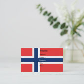 Visitenkarte mit norwegischer Flagge (Stehend Vorderseite)