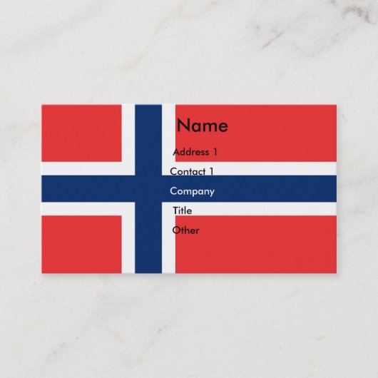 Visitenkarte mit norwegischer Flagge (Vorderseite)