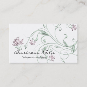 Visitenkarte mit Pastell-Blumen-/Ranken-Designzwei